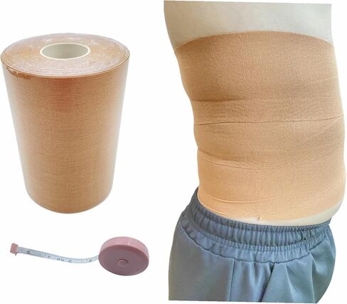 Body Stomach Compression Tape- Extra Wide Kaotic Belly Tape for Body Shaping& Workout& Sweater Enhancer& Skin Protection (Skin Color/10CM*5M) (1 Roll) in Saudi Arabia