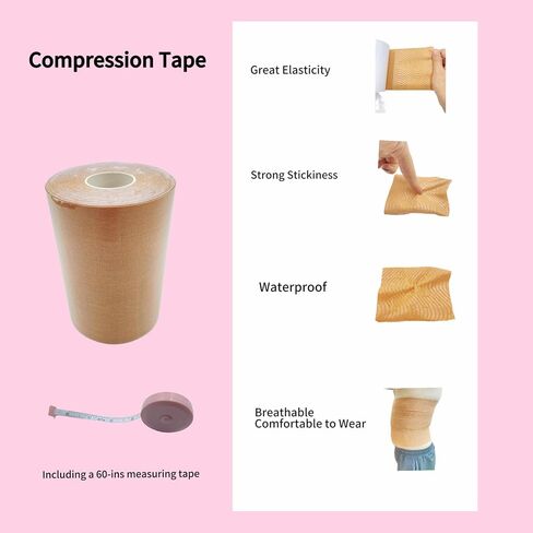 Body Stomach Compression Tape- Extra Wide Kaotic Belly Tape for Body Shaping& Workout& Sweater Enhancer& Skin Protection (Skin Color/10CM*5M) (1 Roll) in Saudi Arabia