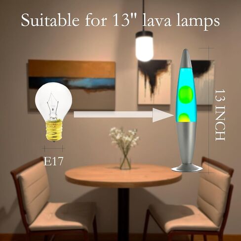 Lava Lamp Bulb 25W ، Lava Lave Light Bulb Placement S11 E17 for 13 inch Lava Light ، 25W 120V E17 BASE BULB ، 2 pack in Saudi Arabia