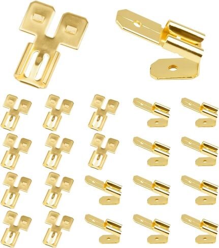 22 PCS CONNECTORIS COONTORS ، موصل مزدوج بأسمائها بأسمائها ، موصلات محول الفصل السريع للكرسي 11 لكل منها ، موصل Piggybacks Spade ، الذكور المزدوج إلى النحاس النحاسي المفرد البستوني السريع in Saudi Arabia