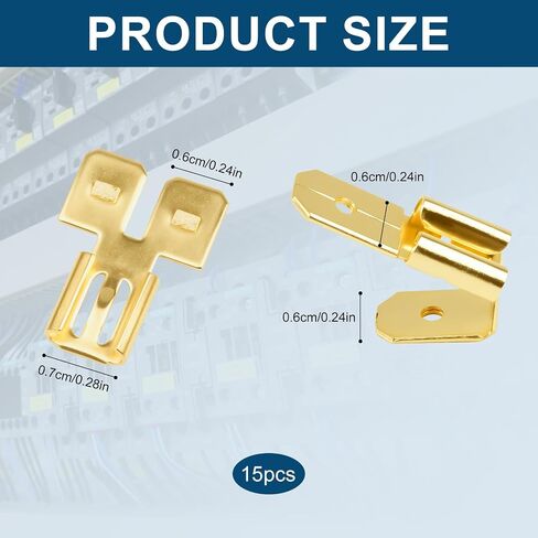 22 PCS CONNECTORIS COONTORS ، موصل مزدوج بأسمائها بأسمائها ، موصلات محول الفصل السريع للكرسي 11 لكل منها ، موصل Piggybacks Spade ، الذكور المزدوج إلى النحاس النحاسي المفرد البستوني السريع in Saudi Arabia