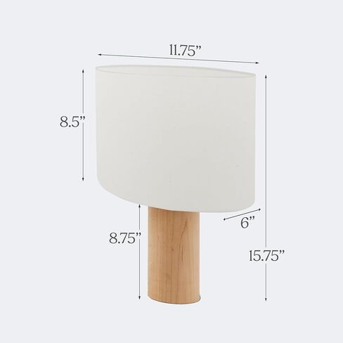 Brightech Mia LED Table Lamp - Tall Modern Table Lamp with Wood Base, Cotton Lampshade for Bedroom, Living Room, Bedside - 3000k Dimmable Soft White Light for Side Table, End Table, Desk in Saudi Arabia