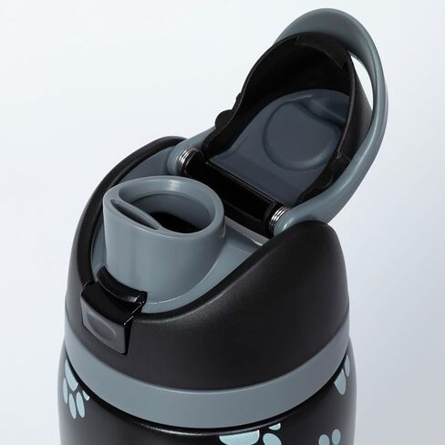 Paw Print 32oz Easy-Sip Double Wall Insulated Stainless Steel Water Bottle – One-Hand Flip Lid with Straw & Carry Handle Travel Tumbler (Purple) in Kuwait