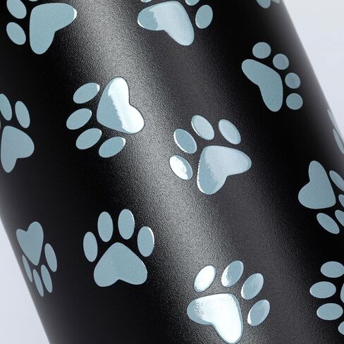 Paw Print 32oz Easy-Sip Double Wall Insulated Stainless Steel Water Bottle – One-Hand Flip Lid with Straw & Carry Handle Travel Tumbler (Purple) in Kuwait