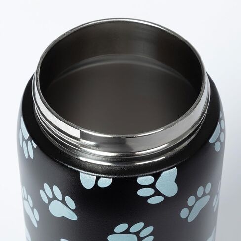 Paw Print 32oz Easy-Sip Double Wall Insulated Stainless Steel Water Bottle – One-Hand Flip Lid with Straw & Carry Handle Travel Tumbler (Purple) in Kuwait