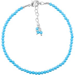 TGH Natural Lapis Lazuli Beads Bracelet Micro Faceted Gemstones Jewelry For Her, September Birthstone Energy Healing Crystals, Silver Plated Chain 8 inch in Saudi Arabia