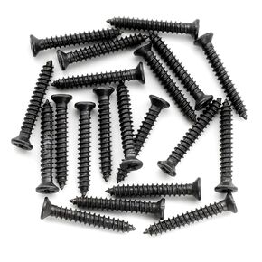 MusicLily Ultra Metric M2.6x18mm جسر من الفولاذ المقاوم للصدأ الجسر Humbucker تصاعد البراغي حلقة فيليبس مسطح رأس العدادات للغيتار الكهربائي ، الأسود (مجموعة من 20) in Kuwait