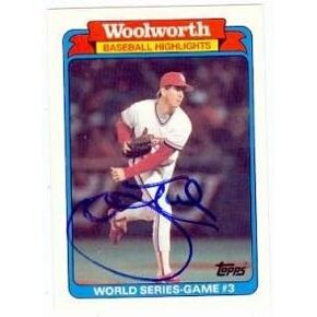 John Tudor بطاقة البيسبول التي تم توقيعها (St Louis Cardinals) 1988 Topps Woolworth #23 1987 World Series - بطاقات البيسبول الموقعة in Saudi Arabia