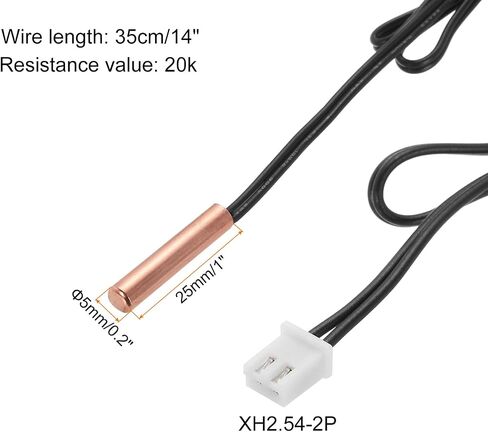 uxcell 1 PCS 10K NTC Probe Thermal Sensor ، Probe Sensitive Deford Sensor Probe 14 بوصة مستشعر درجة حرارة الحرارة الرقمية للأجهزة الكهربائية in Saudi Arabia