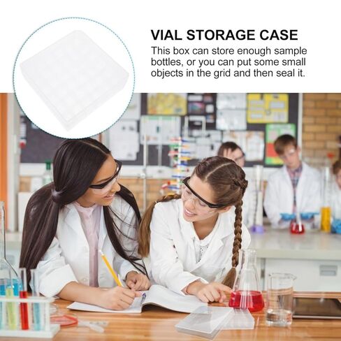 Frcolor Plastic Vinal Box 36 Grid Pill Pill Box حاوية تخزين شفافة مع شبكة واضحة عينة منظم حالة قارورة للمختبر زجاجة طب عينة 5 مل زجاجة in Saudi Arabia