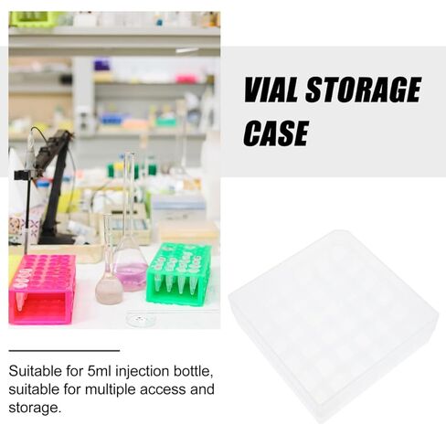 Frcolor Plastic Vinal Box 36 Grid Pill Pill Box حاوية تخزين شفافة مع شبكة واضحة عينة منظم حالة قارورة للمختبر زجاجة طب عينة 5 مل زجاجة in Saudi Arabia