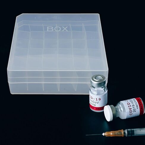 Frcolor Plastic Vinal Box 36 Grid Pill Pill Box حاوية تخزين شفافة مع شبكة واضحة عينة منظم حالة قارورة للمختبر زجاجة طب عينة 5 مل زجاجة in Saudi Arabia