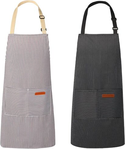 2 Pack Aprons for Women with Pockets, Kitchen Cooking Apron for Men,Waterproof Apron Suitable for Chefs, Waiters, Baking, and Nail Technicians in Saudi Arabia