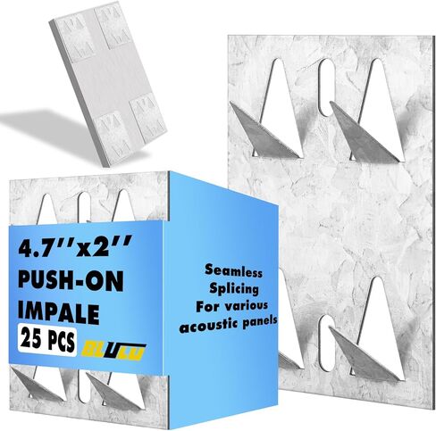 Blulu 25 Pcs Surface Mount Impaler for Wall Mounting Acoustic Panels, 18 Ga Galvanized Steel Plate with Protruding Triangular for Gypsum Board Plywood Masonry in Saudi Arabia