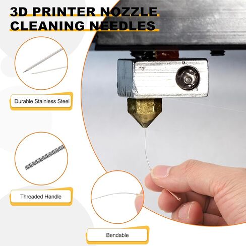 Harfington 10pcs 3D الطابعة فوهة تنظيف الإبر 0.35mm فوهات الفولاذ المقاوم للصدأ من المنظف أداة تنظيف الفوهة ثلاثية الأبعاد لملحقات الطابعات ثلاثية الأبعاد in Kuwait