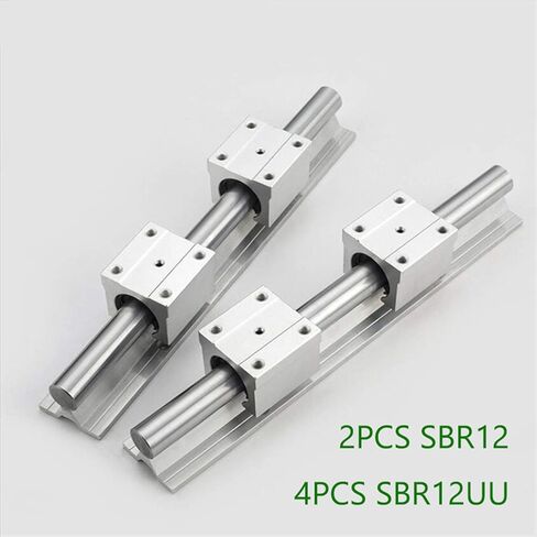 Professional 2PCS SBR12 دليل السكك الحديدية الخطي D12 300 400 500 600 1000 1200 1500 مم عمود السكك الحديدية الخطي 4PCS SBR12UU كتلة المحامل الخطي لـ CNC (1300 مم) in Saudi Arabia
