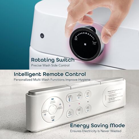 BidetMate 6000 Series Intelligent Bidet Japanese Toilet Combination – Hands-Free Open/Close toilet and bidet – Instant Heated Water, Dryer, & Seat – Quick Drying Cyclone-Dri, Auto Flush, Night Light in Saudi Arabia