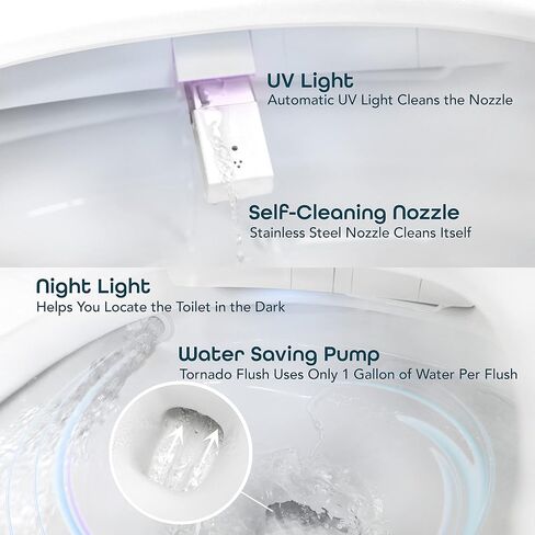 BidetMate 6000 Series Intelligent Bidet Japanese Toilet Combination – Hands-Free Open/Close toilet and bidet – Instant Heated Water, Dryer, & Seat – Quick Drying Cyclone-Dri, Auto Flush, Night Light in Saudi Arabia