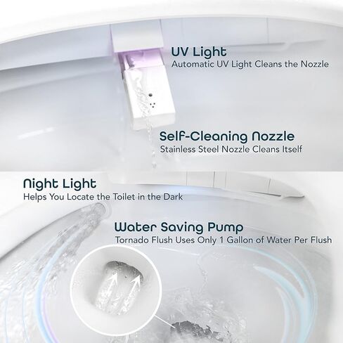 BidetMate 6000 Series Intelligent Bidet Japanese Toilet Combination – Hands-Free Open/Close toilet and bidet – Instant Heated Water, Dryer, & Seat – Quick Drying Cyclone-Dri, Auto Flush, Night Light in Kuwait