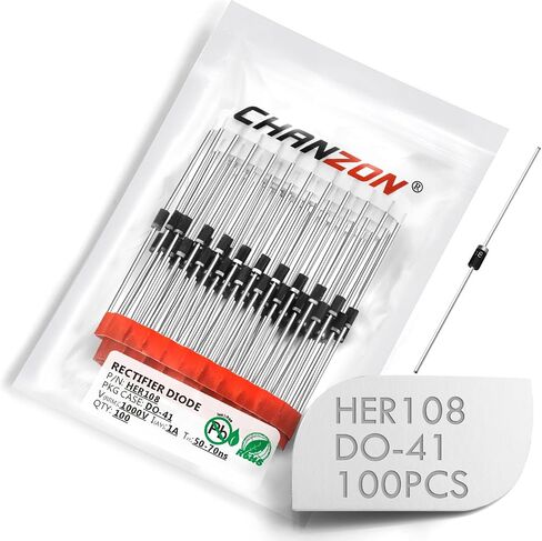 (حزمة من 20 قطعة) Chanzon HER508 عالية الكفاءة مقوم ديود 5A 1000V 50-70NS DO-201AD (DO-27) محوري 5 أمبير 1000 فولت الثنائيات الإلكترونية in Kuwait
