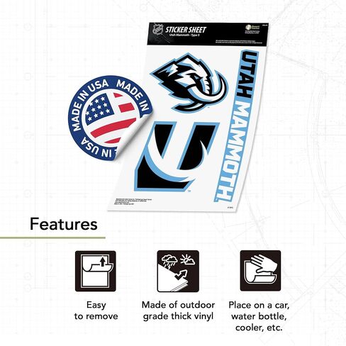 Desert Cactus Utah Mammoth Sticker NHL Team National Hockey League Vinyl Decal Laptop Water Bottle Car Scrapbook (Type 5-1) in Saudi Arabia