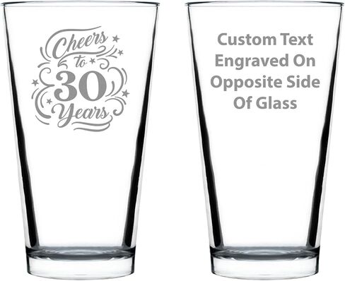 Cheers to 30 Years - نصف لتر من الزجاج للبيرة - هدايا للنساء والرجال - ديكور حفلات الذكرى السنوية الثلاثين - أكواب 16 أونصة in Kuwait