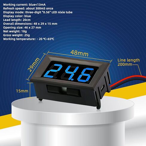 6pcs 2 Wire Green DC 4.5-30V 0.56 "LED Digital Display Meter Mini Dc Digital Voltmeter in Saudi Arabia