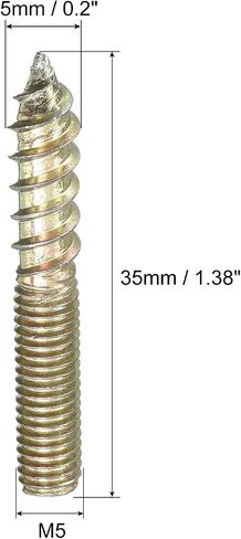 uxcell M5x35mm Hanger Bolts, 48pcs Double Ended Thread Dowel Screws for Wood Furniture Connecting in Saudi Arabia