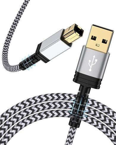 كابل طابعة USB 6 قدم ، USB 2.0 Type A Male to B Male Cable Scalner Coll for HP ، Canon ، Brother ، Dell ، Epson ، Lexmark ، Xerox to Computer/Lampy/PC ، USB 2.0 MIDI Cable للوحة المفاتيح ، البيانو الرقمي ، DAC in Kuwait