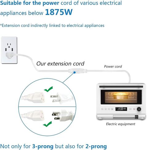 Pitvalerst 1875W سلك التمديد الثقيل 3 أقدام 14 AWG 15A أسود in Kuwait