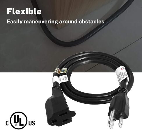 Pitvalerst 1875W سلك التمديد الثقيل 3 أقدام 14 AWG 15A أسود in Kuwait