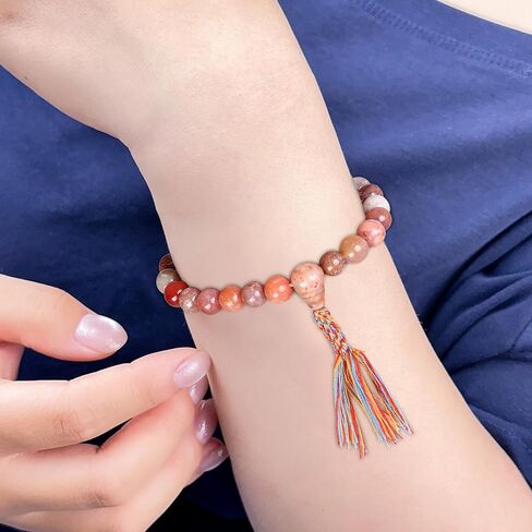 Natural Coral Jade Bracelets for Women 8mm, Gift Box Packaging Bead Bracelet, Can Be Used As Crystal Healing, Meditation, or As a Gift for Family and Friends in Saudi Arabia