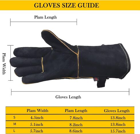 932℉ Leather Welding Gloves for Women Man, Heat Resistant Fire Long Sleeve Gloves for Tig Mig Stick BBQ Fireplace Animal Handling (Small 14inch) in Saudi Arabia