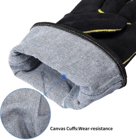 932℉ Leather Welding Gloves for Women Man, Heat Resistant Fire Long Sleeve Gloves for Tig Mig Stick BBQ Fireplace Animal Handling (Small 14inch) in Saudi Arabia