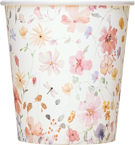 Crisky 100 Pack 5oz Paper Cups, Disposable Bathroom Cups, Elegant Design Floral Small Mouthwash Cup, Hot/Cold Beverage Coffee, Dessert Cup for Birthday Parties, Home-use, Picnics, Ceremonies in Saudi Arabia