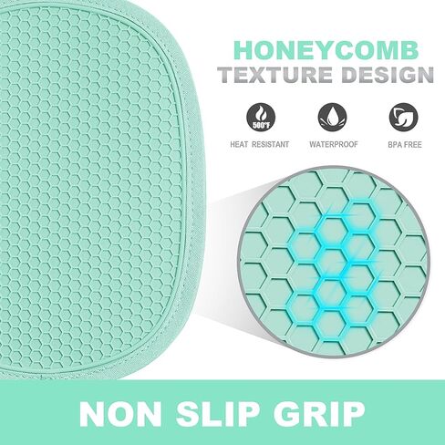 2-Pack Silicone Pot Holders for Kitchen Heat Resistant up to 500°F, Non-Slip Large Hot Pads with Pocket, Quilted Liner Trivets for Countertops Hot Pots and Pans (Gray) in Kuwait