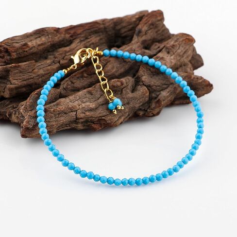 TGH BNatural Pink Tourmaline Beads Bracelet Micro Faceted Gemstones Jewelry For Her, October Birthstone Energy Healing Crystals, Silver Plated Chain 8 inch in Kuwait