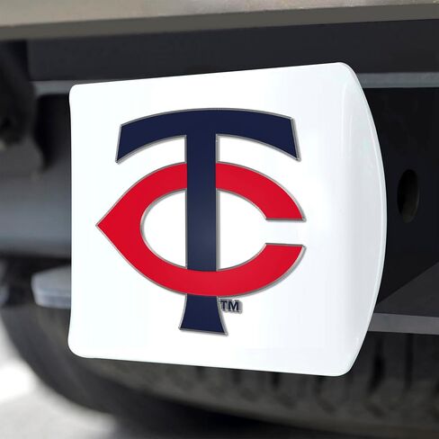 FANMATS 43769 MLB - Kansas City Royals Color Hitch Cover - White with Metal Chrome 3D Logo Emblem – Easy Installation on Truck, SUV, Car - Ideal Gift for Die Hard MLB Fan in Saudi Arabia