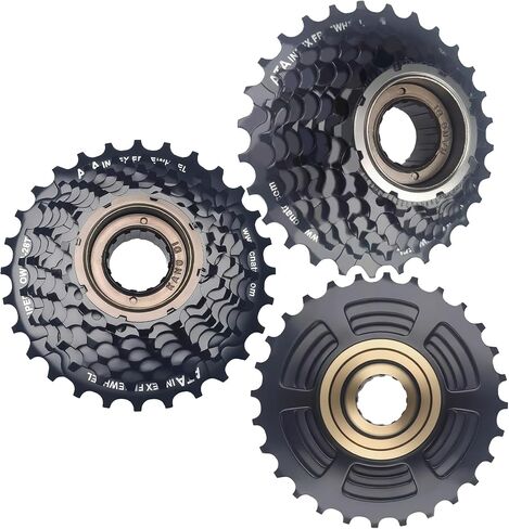 VERKSTAD 7 Speed Bike Freewheels, 14-28T Bicycle Freewheel, Threaded Type Cycling Replacement Part for Mountain Bike Road Bike, Black in Kuwait