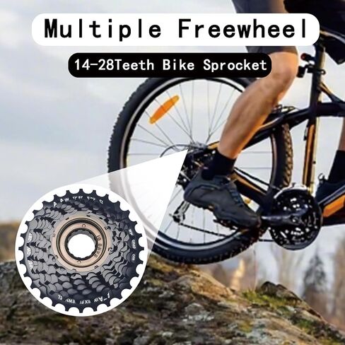 VERKSTAD 7 Speed Bike Freewheels, 14-28T Bicycle Freewheel, Threaded Type Cycling Replacement Part for Mountain Bike Road Bike, Black in Kuwait