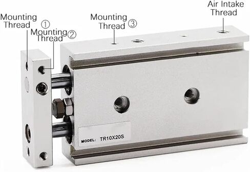 1pcs Air Cylinder TR16 TR20 TR25 TR32 Twin-Rod Cylinder Pneumatic Cylinder 10-200mm Stroke with Magnet Double Acting Type(ST 30mm Magnetic,TR20 (Bore 20mm)) in Kuwait