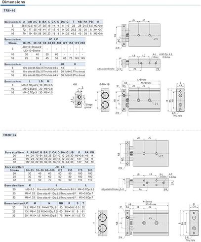 1pcs Air Cylinder TR16 TR20 TR25 TR32 Twin-Rod Cylinder Pneumatic Cylinder 10-200mm Stroke with Magnet Double Acting Type(ST 30mm Magnetic,TR20 (Bore 20mm)) in Kuwait