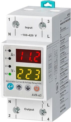 AVR-40/63 Dual Display Adjustable Voltage and Over-Current Protection Relay 1Pcs(63A) in Saudi Arabia