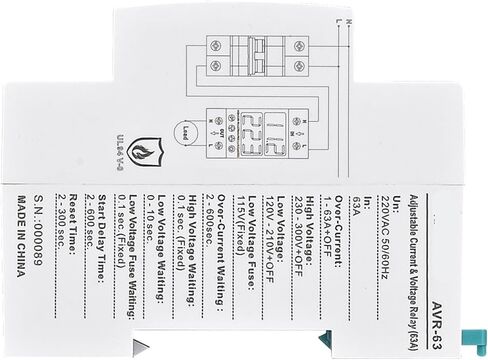 AVR-40/63 Dual Display Adjustable Voltage and Over-Current Protection Relay 1Pcs(63A) in Saudi Arabia