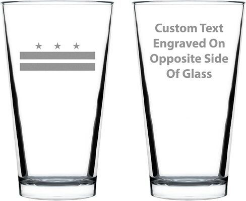 Washington DC Flag Pint Glass for Beer - State Themed Drinking Decor and Gifts for Washingtonian Women & Men - 16 Oz Glasses in Kuwait
