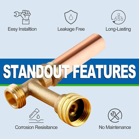 2Pcs Stainless Steel Water Hammer Arrestor, 3/4 Inch MHT x 3/4 Inch Swivel FHT Angle Tee Hammer Arrestor, Thread Connection Applicable For Garden Hose, Sprinkler, Washing Machine in Saudi Arabia