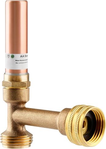 2Pcs Stainless Steel Water Hammer Arrestor, 3/4 Inch MHT x 3/4 Inch Swivel FHT Angle Tee Hammer Arrestor, Thread Connection Applicable For Garden Hose, Sprinkler, Washing Machine in Saudi Arabia