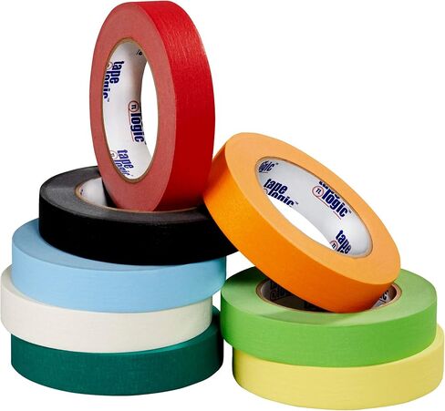 Aviditi Tape Logic 1/4 Inch x 60 Yards, General Purpose Colored Masking Tape, Black (Pack of 12) - Great for Home, Office, Arts, Crafts, DIY, Labeling and Coding in Saudi Arabia