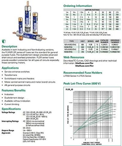Littelfuse FLSR-10 (FLSR 10A) 10 AMP العنصر المزدوج للوقت الفئة RK5 FUSE 600VAC in Saudi Arabia