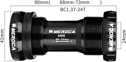 bicycle bottom bracket, center shaft bicycle bottom bracket 24mm bottom bracket 68-73 mm thread 35-50Nm BC1.37-24T BB51 BB52 for mountain bike MTB in Saudi Arabia